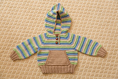 Striped Hoodie & Hat in Tahki Yarns Cotton Classic