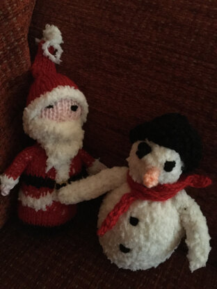 Christmas Santa Claus, Snowman and Robin