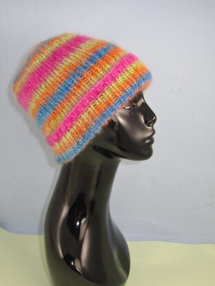 Angel Print Mohair All Rib Beanie Hat