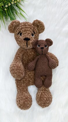 Crochet bear snuggler pattern, easy crochet baby lovey blanket pattern