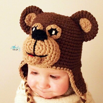 Bear Earflap Hat Crochet Pattern