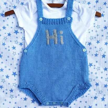 Baby Bib Shorts with Hi slogan, 0-2 yrs