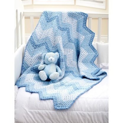 Cascading Ripples Blanket in Bernat Baby Coordinates Solids Knitting Patterns LoveCrafts