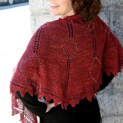 Diamond sunburst shawl