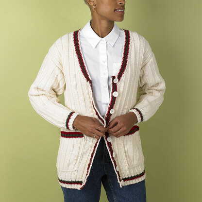 Championship Cardigan - Free Cardigan Knitting Pattern For Women in Paintbox Yarns Wool Mix Aran