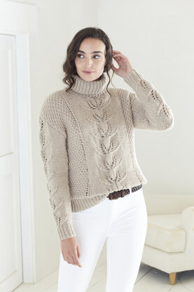 Ladies Round Neck Sweater & Cowl Neck Sweater in King Cole Ultra Soft Chunky - 5689 - Leaflet