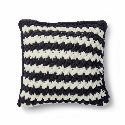 Two Colour Criss Cross Pillow in Bernat Alize Blanket-EZ - Downloadable PDF