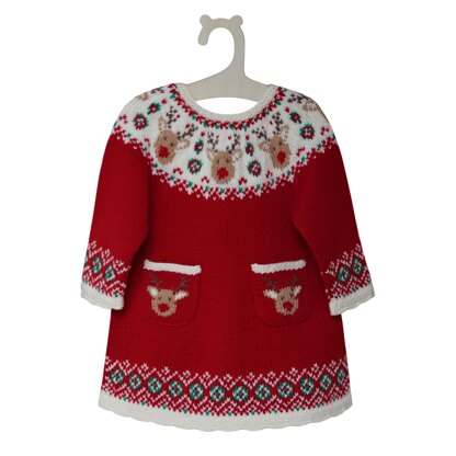 Matching Christmas Dress for Baby and Teddy