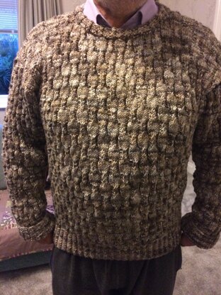 Man’s aran cable jumper