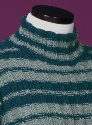 Striped Reverse Rib Mock Turtleneck #114