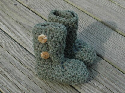 Bulky Button Loop Booties - Toddler Sizes