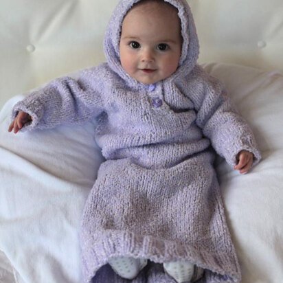 Baby Bunting Dress in Plymouth Yarn Daisy - 2250 - Downloadable PDF