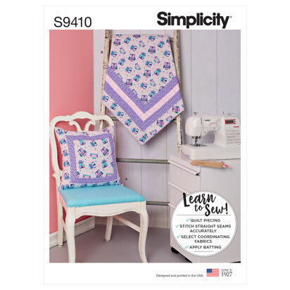 Simplicity Learn-to-Sew Quilted Blanket and Pillow S9410 - Sewing Pattern