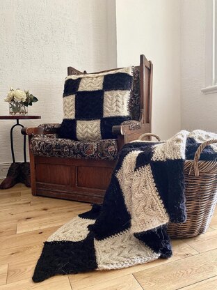 Chess Afghan and Two Cushion Covers