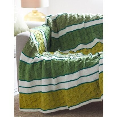 Block Quilt Striped Afghan in Bernat Super Value