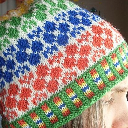 Happy flower hat - knitting pattern