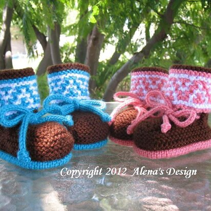 High-Top Baby Booties Brown