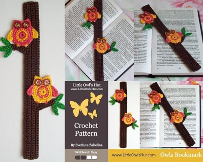 047 Owls Bookmark or decor - Amigurumi Zabelina Ravelry