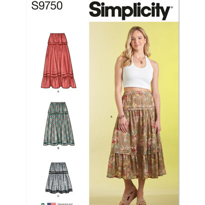 Simplicity Misses' Skirt in Three Lengths S9750 - Sewing Pattern