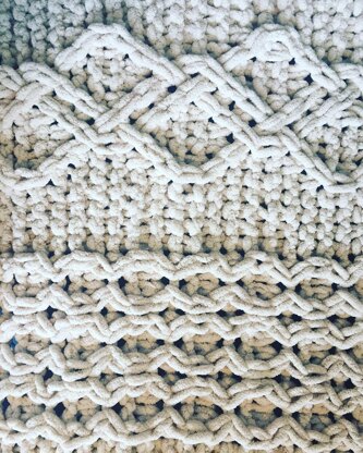 Irish Aran Diamond and Honeycomb Blanket