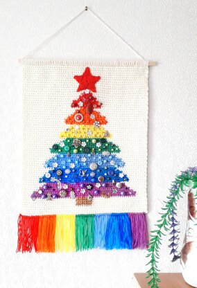 Wall hanging rainbow tree
