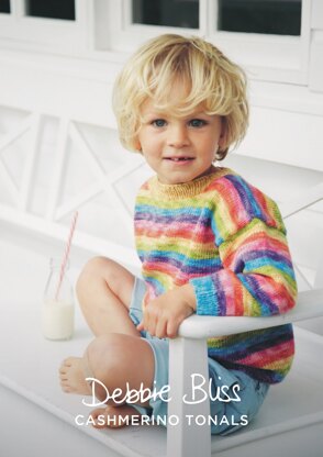 "Imogen Sweater" - Sweater Knitting Pattern in Debbie Bliss Baby Cashmerino Tonals - DBS080