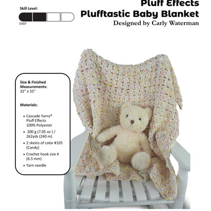 Plufftastic Baby Blanket in Cascade Yarns Pluff Effects - B259 - Downloadable PDF