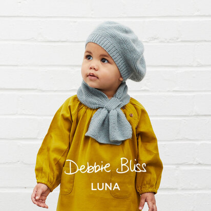 Celestia Beret & Cravat - Knitting Pattern for Babies in Debbie Bliss Luna