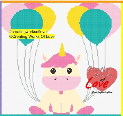 Unicorn With Balloons Stitch Graph