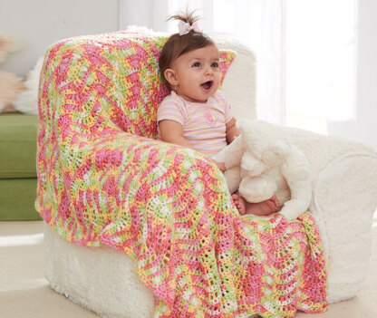 Baby Waves Blanket in Caron Simply Baby Ombre - Downloadable PDF