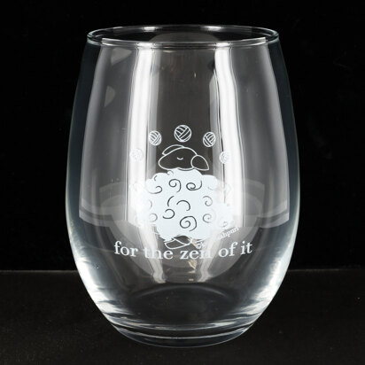 Knit Baah Purl Stemless Wine Glass - For the Zen of It