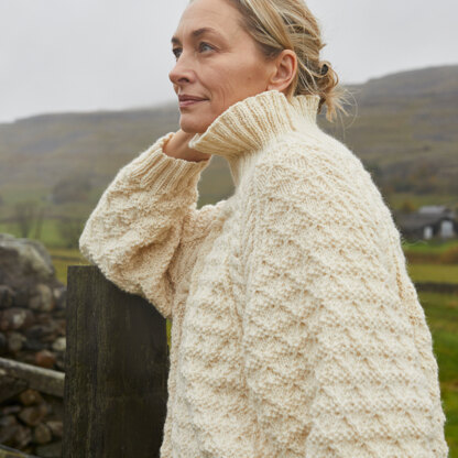 Diamond Patterned Sweater -  Knitting Pattern for Women in Debbie Bliss British Wool Aran by Debbie Bliss