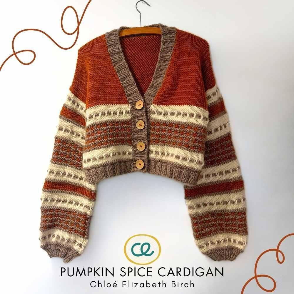 専用❤限定もちもちニット…細身タイプ⭐みかん⭐ひんやり冷感ガーゼオル⭐雪うさぎ❤ Pumpkin Spice Cropped Cardigan Knitting pattern by Chloe Birch