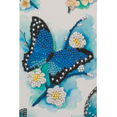 10 x 15 cm Crystal Art Diamond Painting-Kartenset „Blauer Schmetterling“
