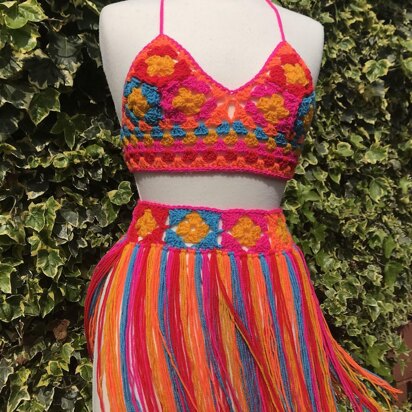 Multi Top and Skirt - Block Party