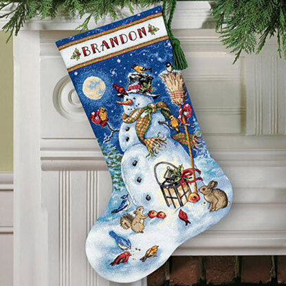 Dimensions Snowman and Friends Stocking Cross Stitch Kit - 114cm