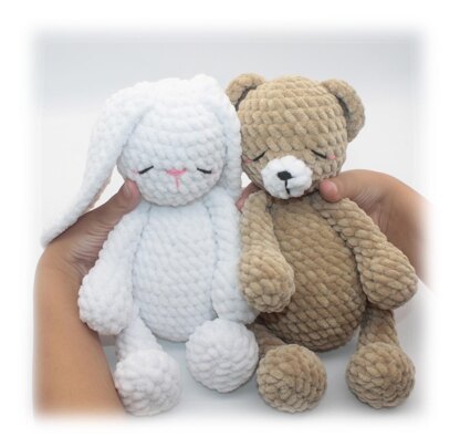 Sleeping Bunny and Bear Crochet Pattern