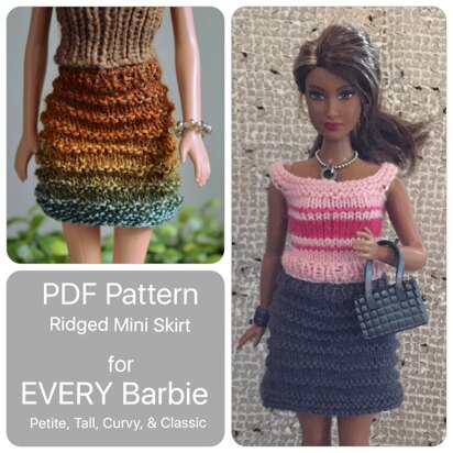 Curvy Barbie Ridged Mini Skirt All Sizes