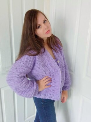 Crochet Sweet Lilac Cardigan Pattern