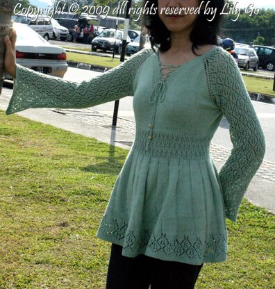 Lace Sleeves Sweater