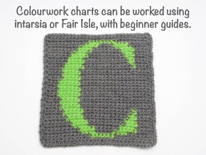 Colourwork alphabet squares