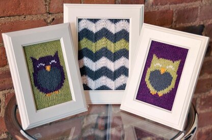 Owl Friends Knitted Wall Art