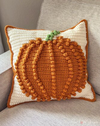Bobble Stitch Pumpkin Pillow