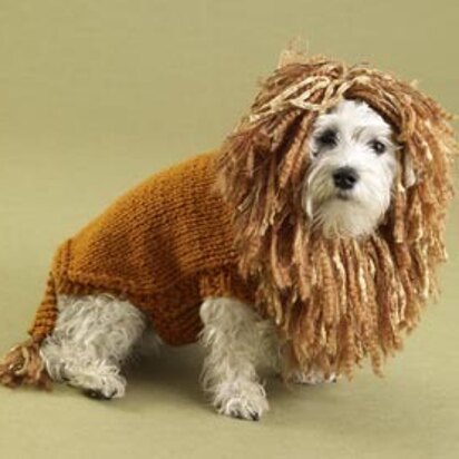 King of the Beasts (Lion Brand) Dog Sweater Lion Brand Wool-Ease Thick & Quick and Homespun - 60475 - knitting pattern