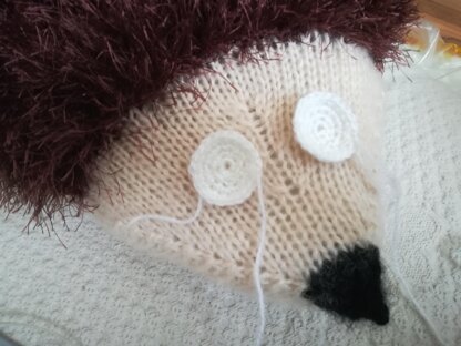Original Knitting Patterns - knit hedgehog-pillow for children's room decor