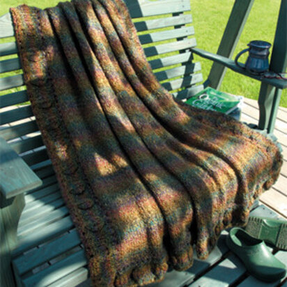 Knitted Leafy Border Afghan in Lion Brand Homespun - 974A