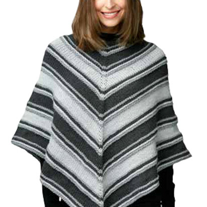 Fade to Gray Knit Poncho in Caron One Pound - Downloadable PDF