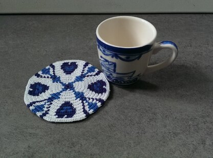 6 Tapestry Coaster Delft blue