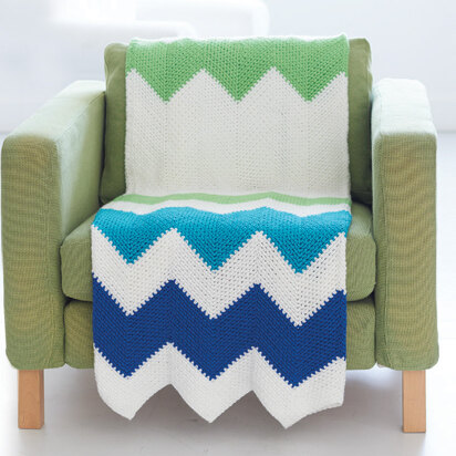 Zigzag Blanket in Caron Simply Soft and Simply Soft Brites - Downloadable PDF
