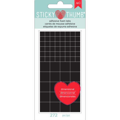 American Crafts Sticky Thumb Dimensional Adhesive Foam 272/Pkg - Black Tabs, Assorted Sizes
